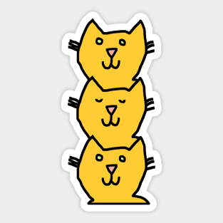 Minimal Yellow Cat Stack Sticker